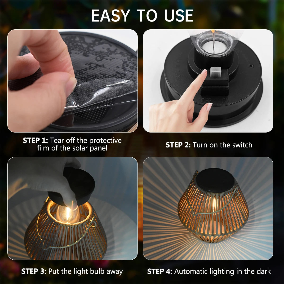 Solar Lanterns Solar Lights Outdoor Waterproof Boho Light for outside Hanging Rattan Lantern Decoration for Garden Yard Patio